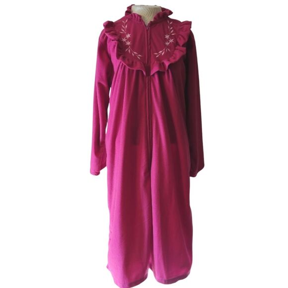 NWT Vintage 80's Moon Dance Ruffle Housecoat Nightgown Robe Size Large - Picture 2 of 8
